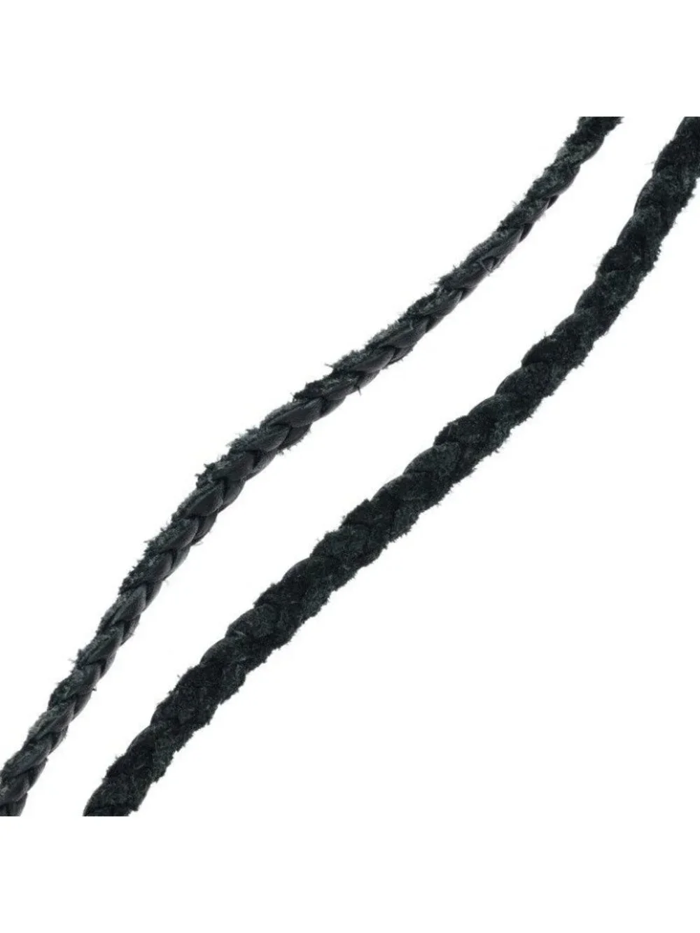 Chrome Hearts Leather Braid Large Scroll Blade Necklace